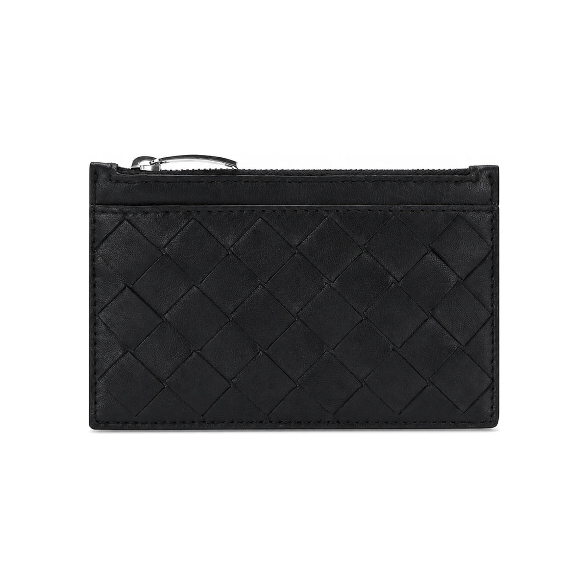 Bottega Veneta Intrecciato Leather Keyring Card Holder Wallet Navy