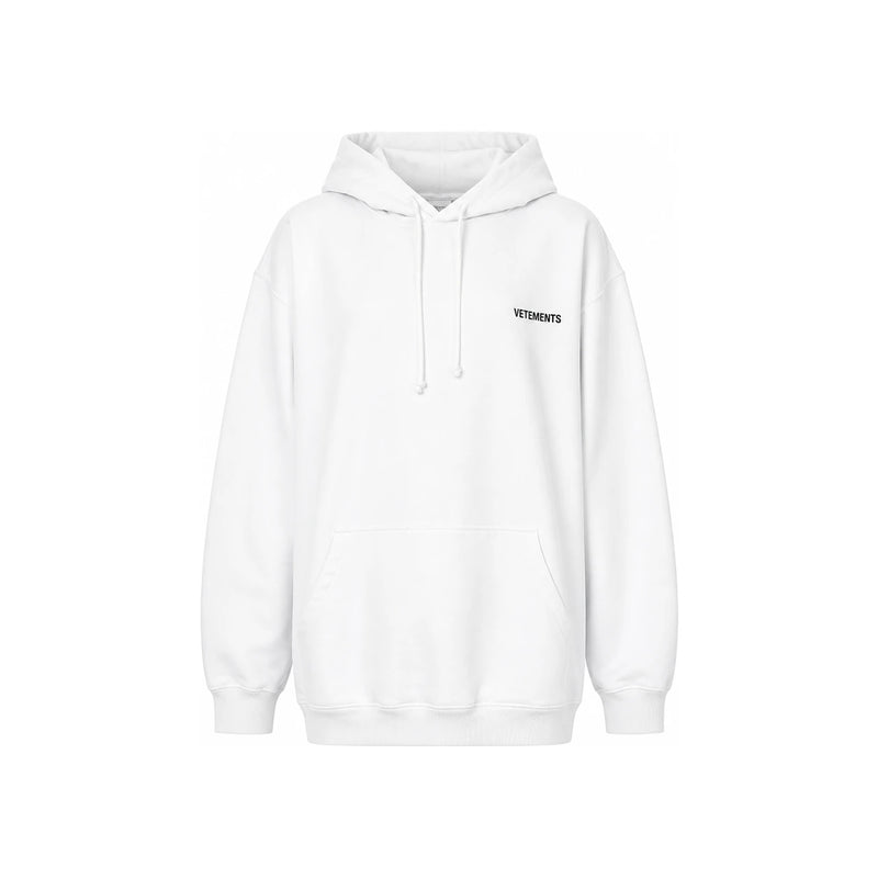 Vetements Women’s Oversized Logo Print Hoodie White