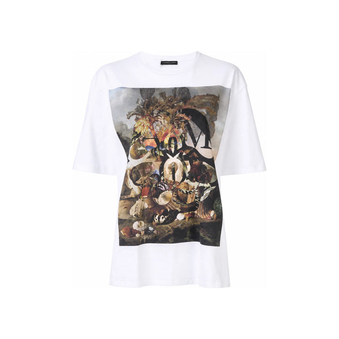 Alexander Mcqueen Oversized Graphic Short Sleeve T-Shirt White