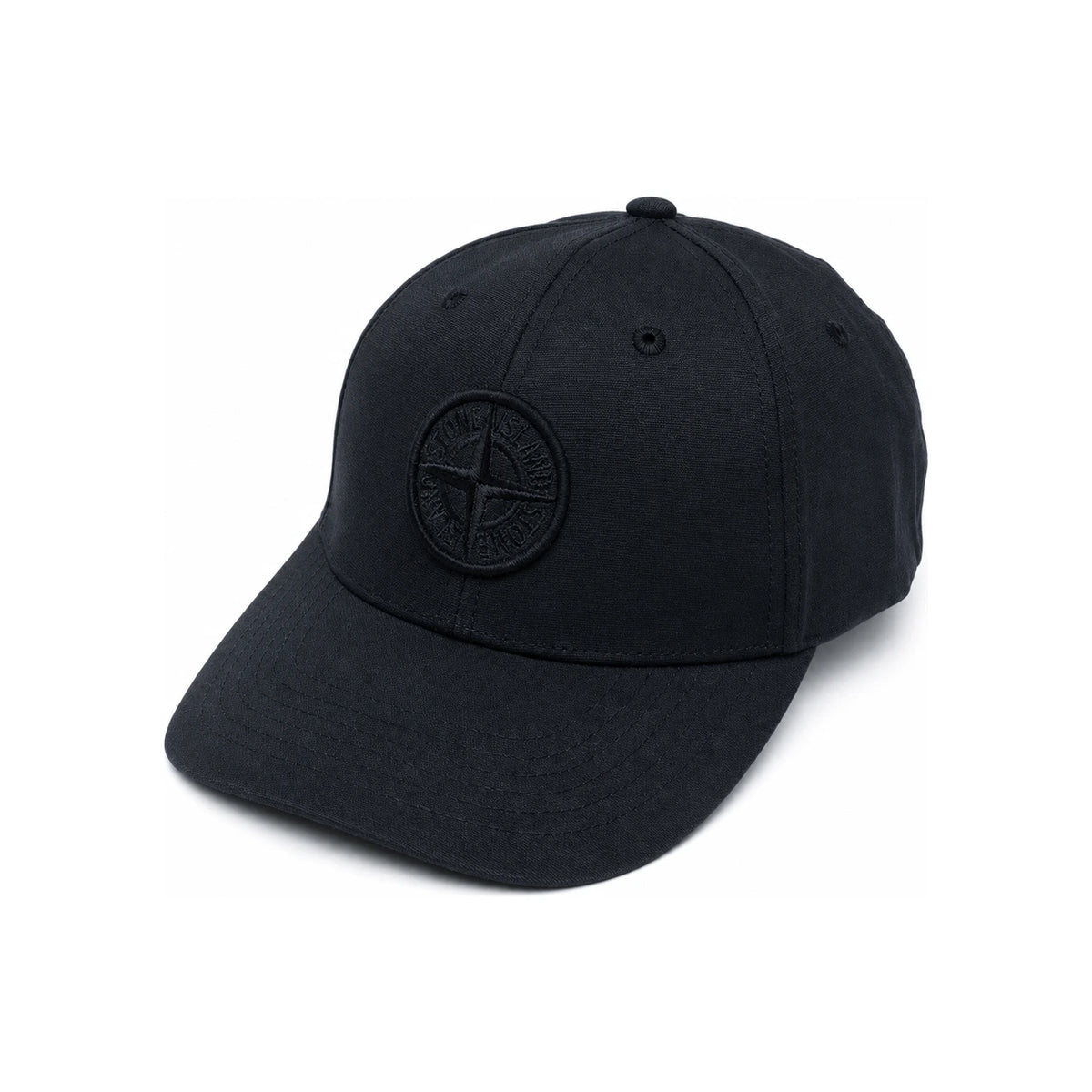 STONE ISLAND Embroidered Logo Navy Cotton Baseball Cap