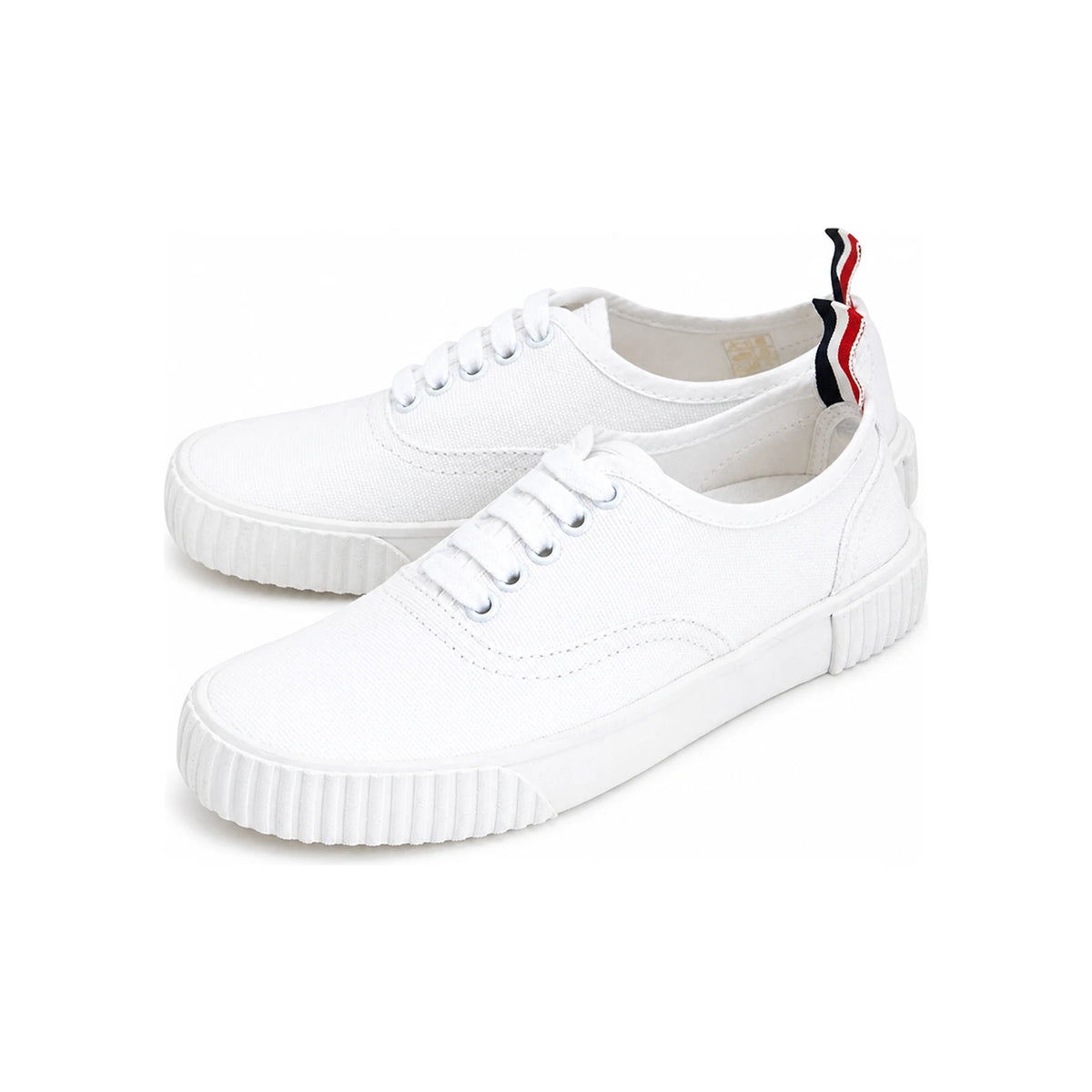 THOM BROWNE Canvas Heritage Low-Top Sneakers Women White