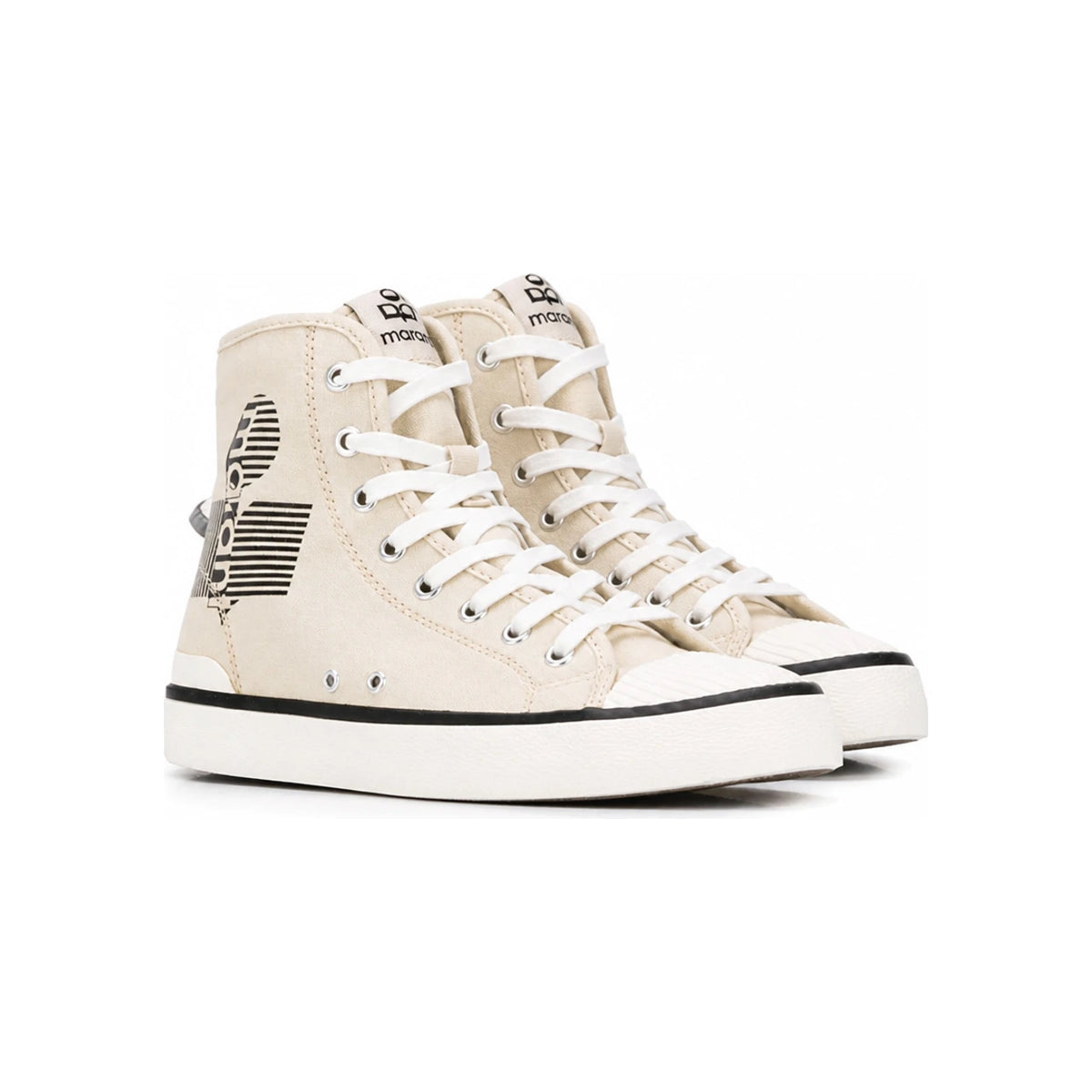Isabel Marant Chalk BENKEEN Logo High-Top Sneakers