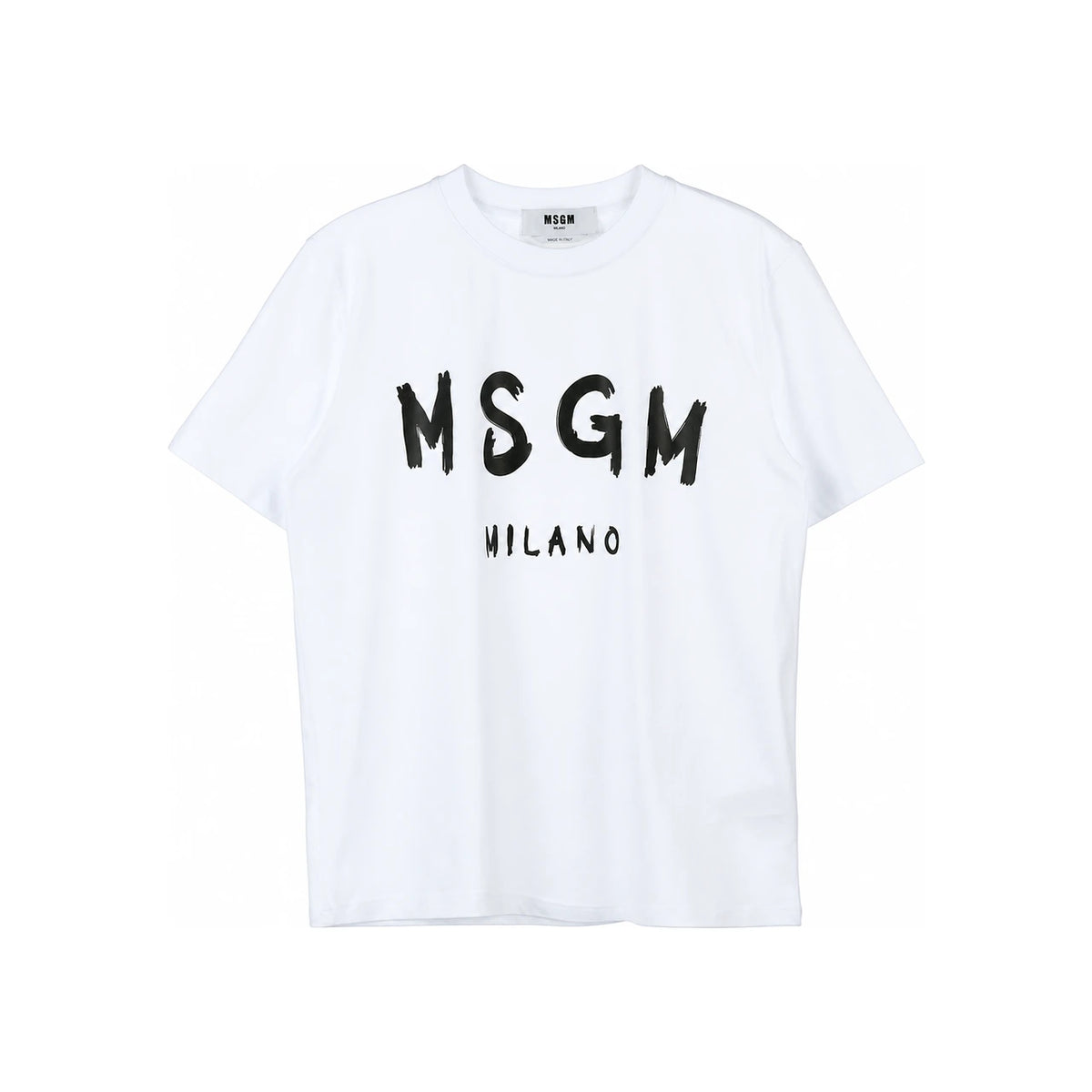 MSGM Brushed Logo Short Sleeve T-Shirt White Women’s