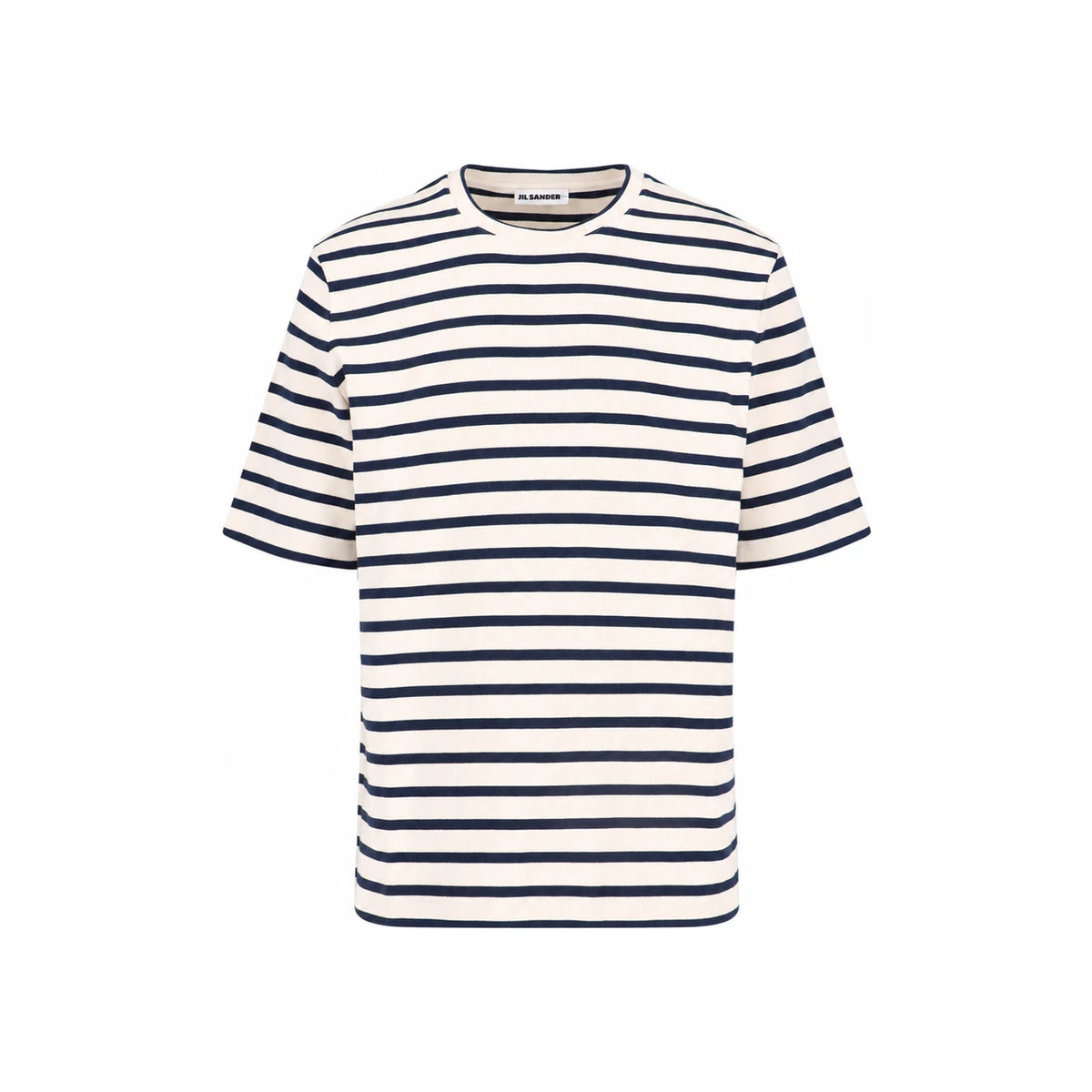 JIL SANDER Logo Patch Stripe Short Sleeve T-Shirt for Men