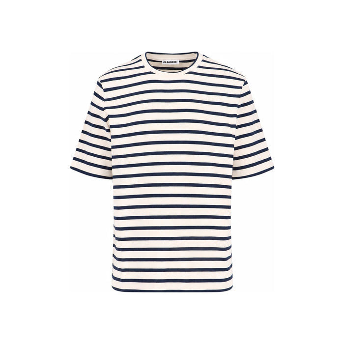 JIL SANDER Logo Patch Stripe Short Sleeve T-Shirt for Men