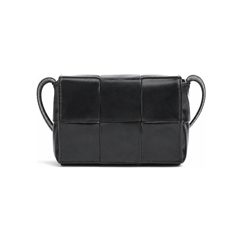 Bottega Veneta Mini Cassette Crossbody Bag Black Leather