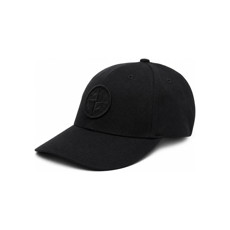 STONE ISLAND Logo Cotton Baseball Cap Black