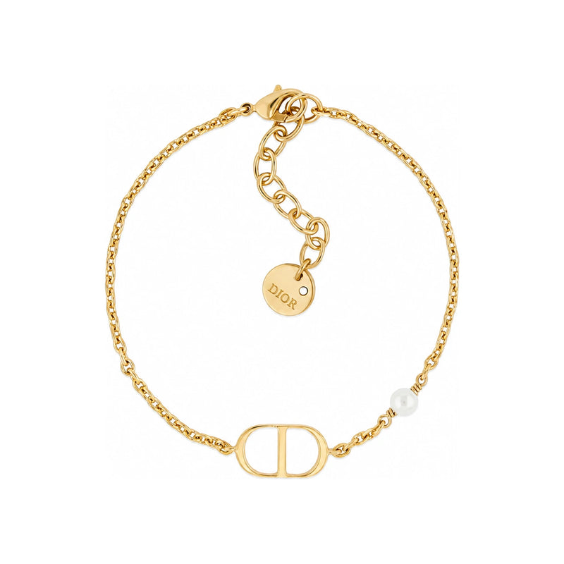 DIOR Gold-Tone Crystal Petit CD Bracelet B1310PTCRS D301