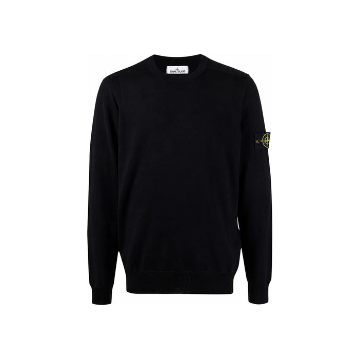STONE ISLAND Navy Wool Round Neck Knit Sweater with Patch 7515526C4 V0020