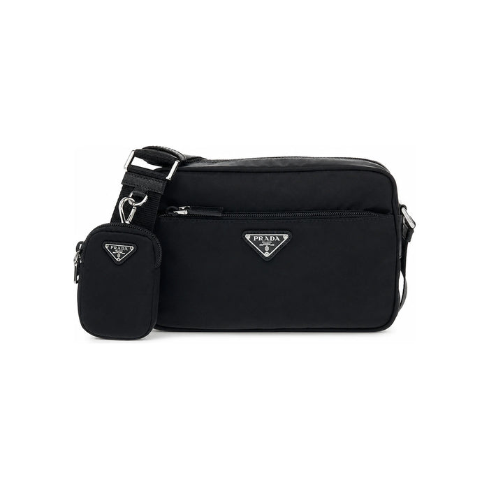 PRADA Re-Nylon Unisex Messenger Bag Black Crossbody