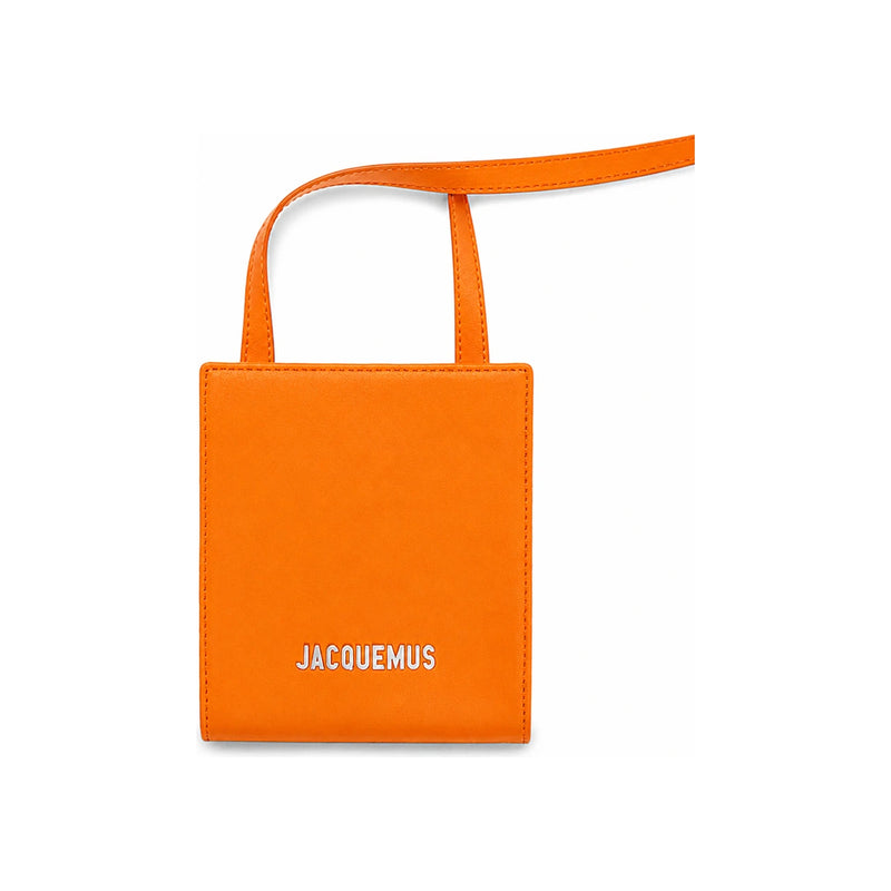 JACQUEMUS Logo Square Mini Crossbody Bag Ivory Leather