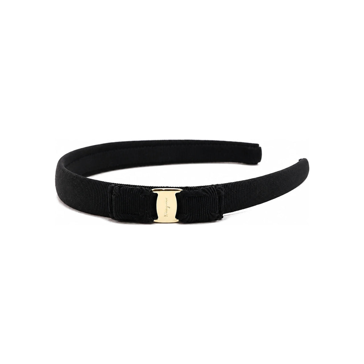 Ferragamo Gold Vara Ribbon Headband Black 34 6971 0660977