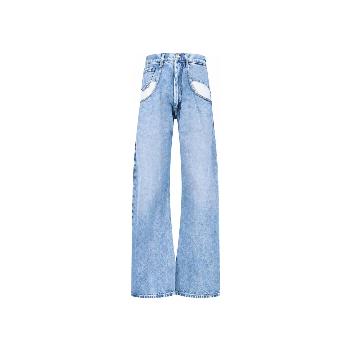 Maison Margiela Contrasted Pocket Straight Leg Denim Jeans Navy