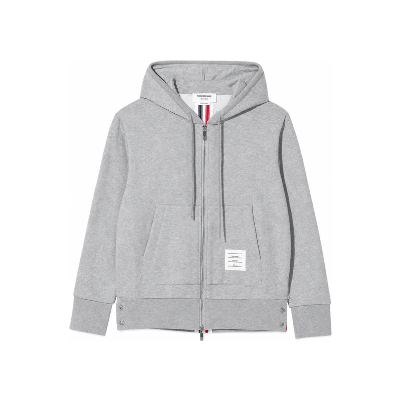 THOM BROWNE Women’s Hooded Zip Jacket with Back Tricolor Stripe