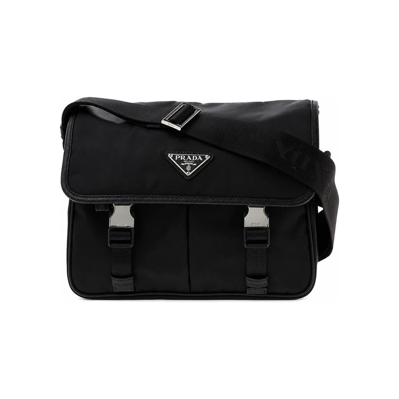 PRADA Re-Nylon Messenger Shoulder Bag Black Tote