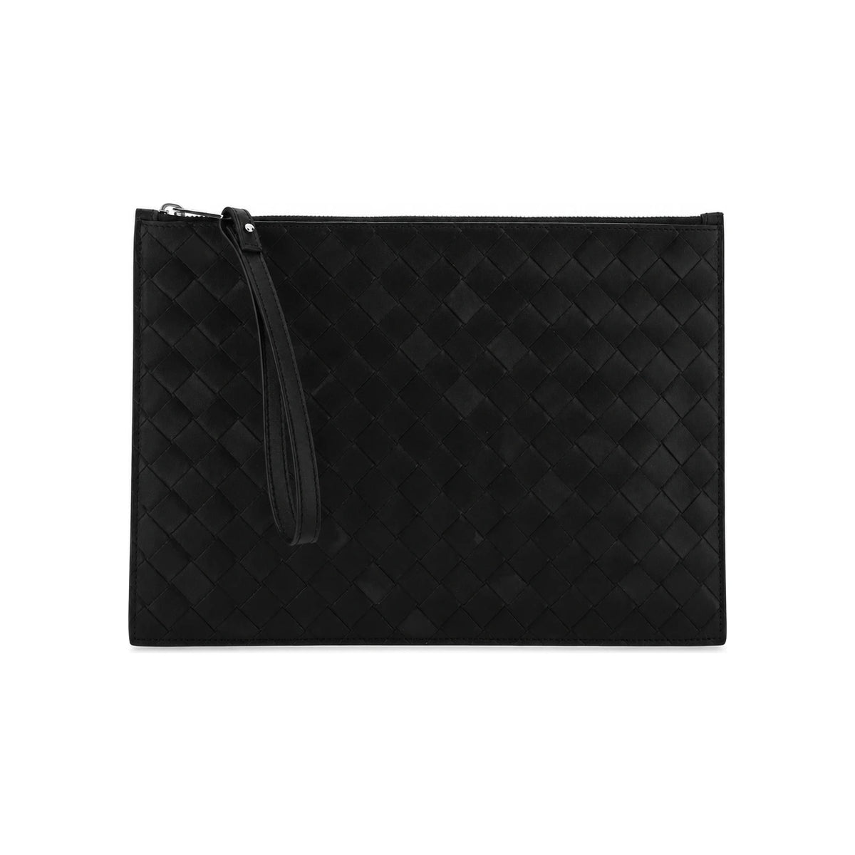 Bottega Veneta Intrecciato Black Leather Pouch