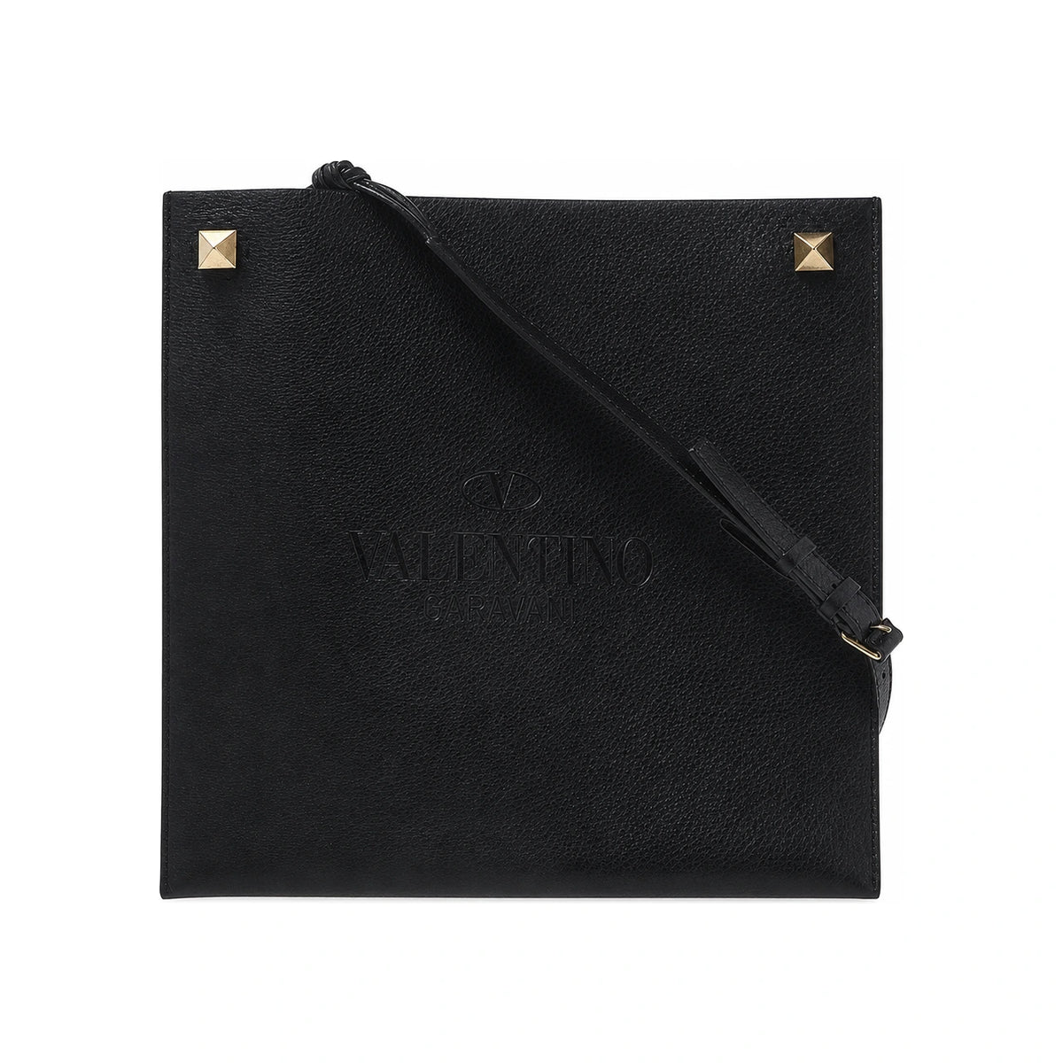 VALENTINO Garavani Identity Leather Crossbody Bag Black Unisex