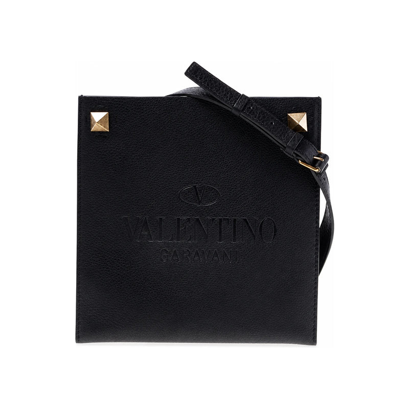VALENTINO Garavani Unisex Logo Rockstud Crossbody Bag Black