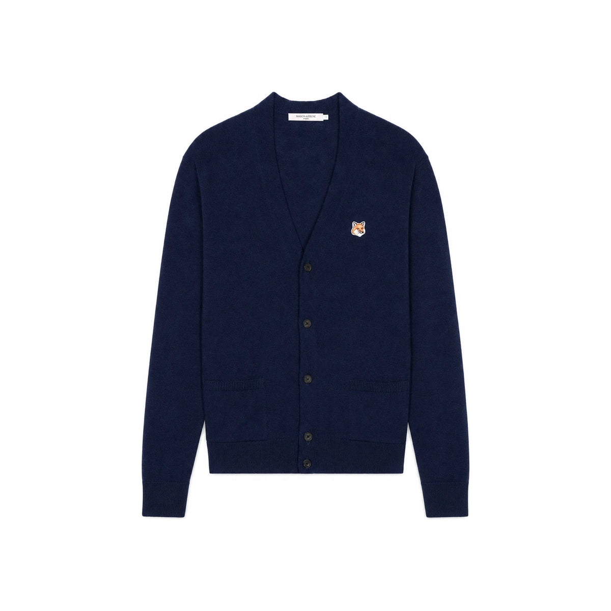 Maison Kitsune Women’s V-Neck Fox Head Cardigan Navy Knit