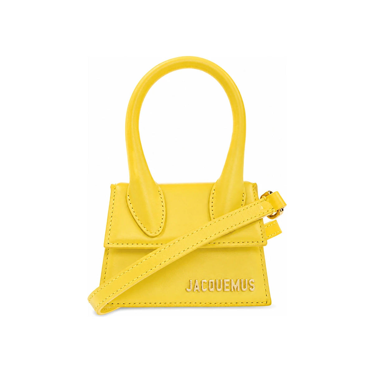 JACQUEMUS Gold Logo Le Chiquito Mini Crossbody Bag