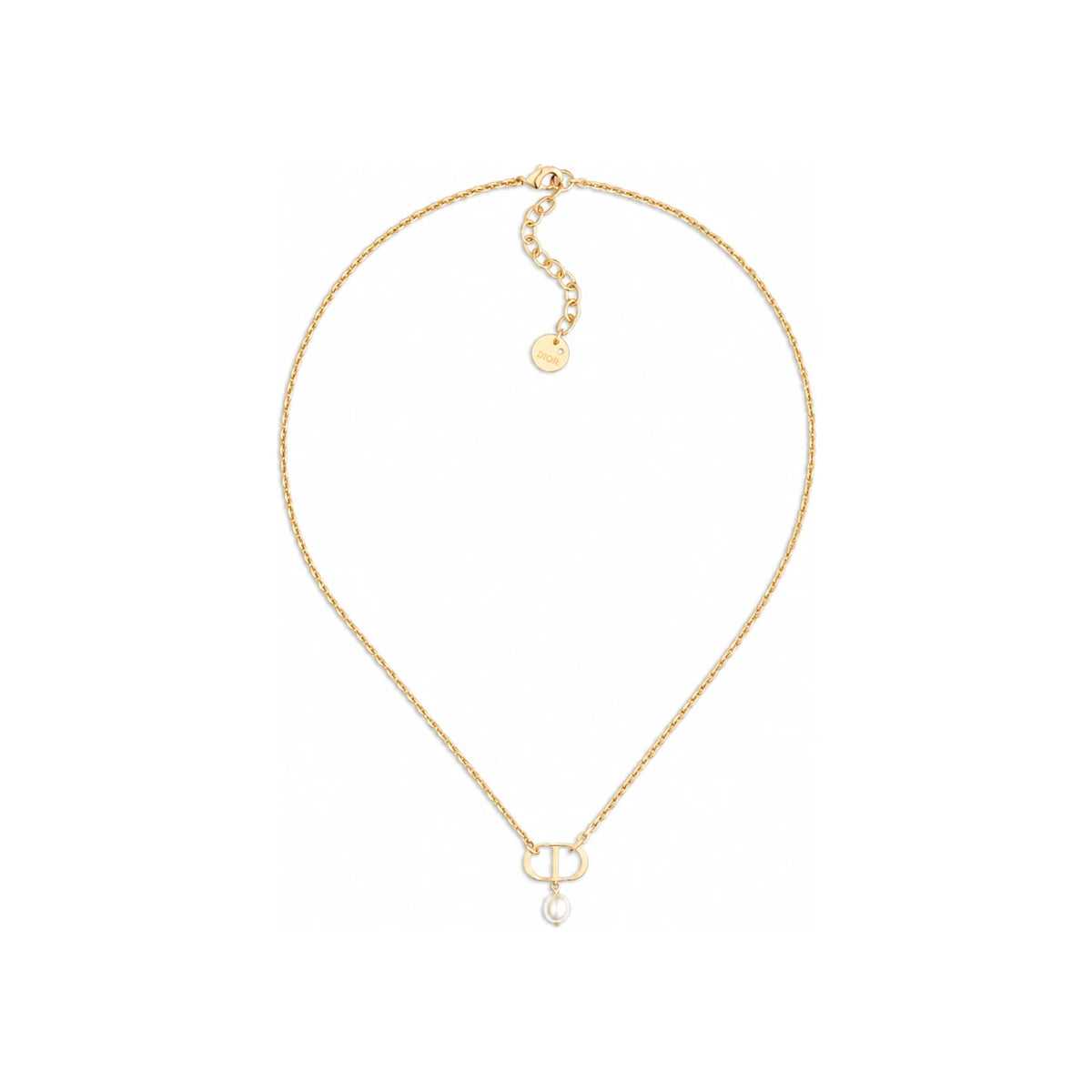 DIOR Gold-Tone Crystal Petit CD Pendant Necklace N1390PTCRS D301
