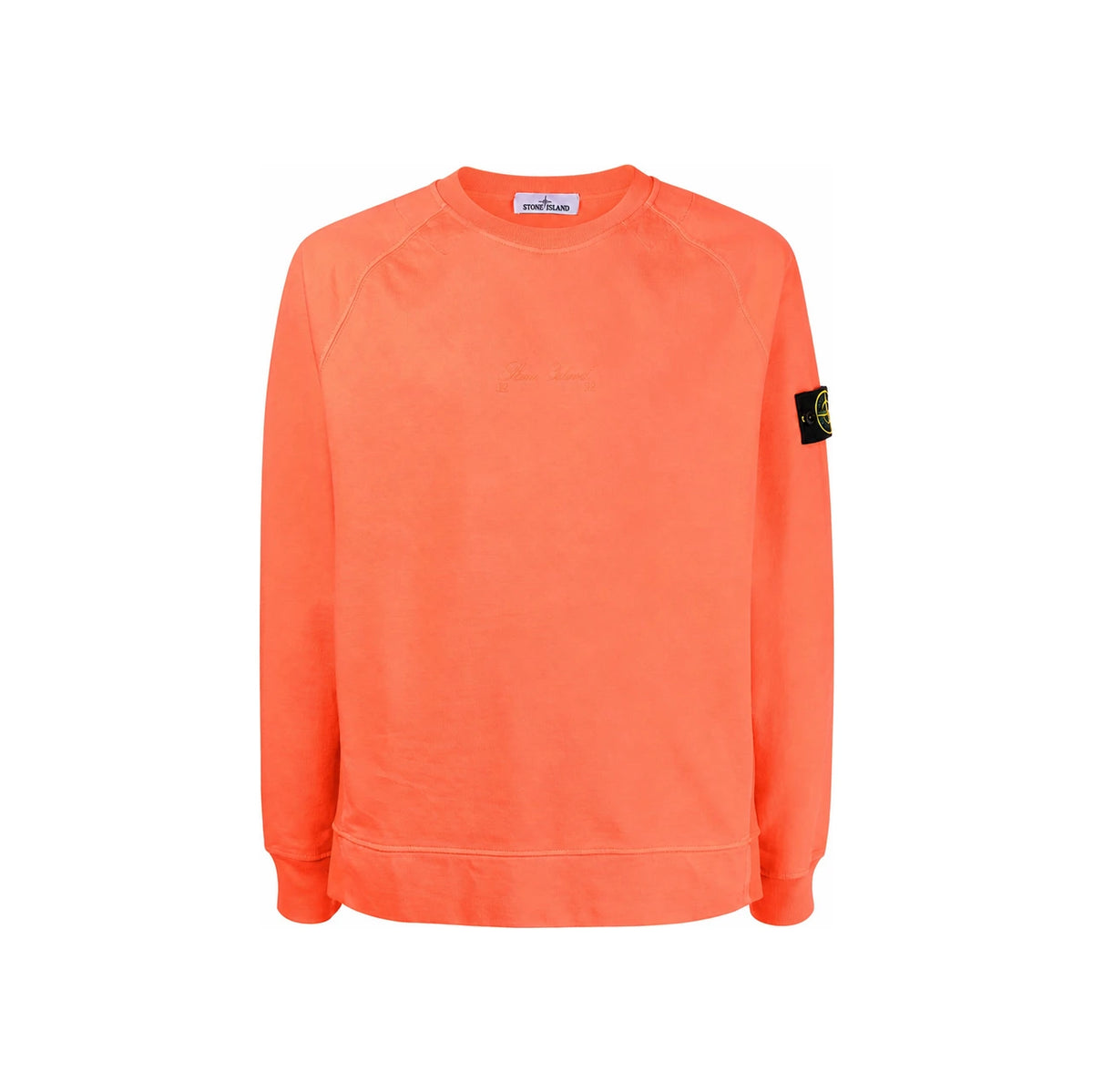STONE ISLAND Green Logo Patch Crewneck Sweatshirt Men