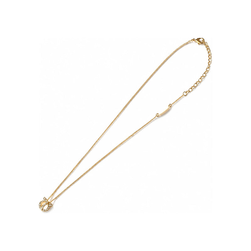 Ferragamo Gancini 3D Crystal Gold Necklace