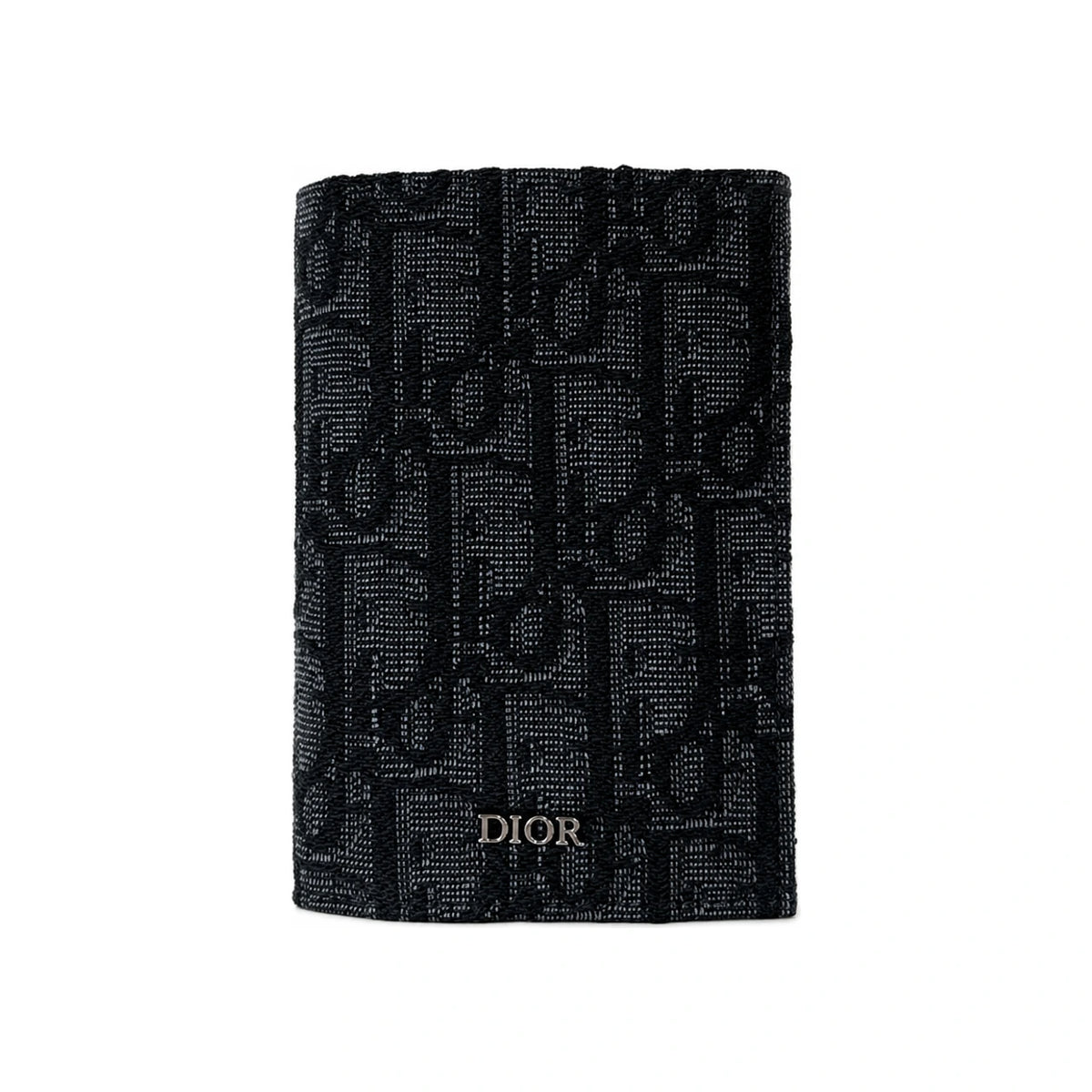 DIOR Oblique Bifold Card Holder Men’s Wallet Navy Canvas Leather
