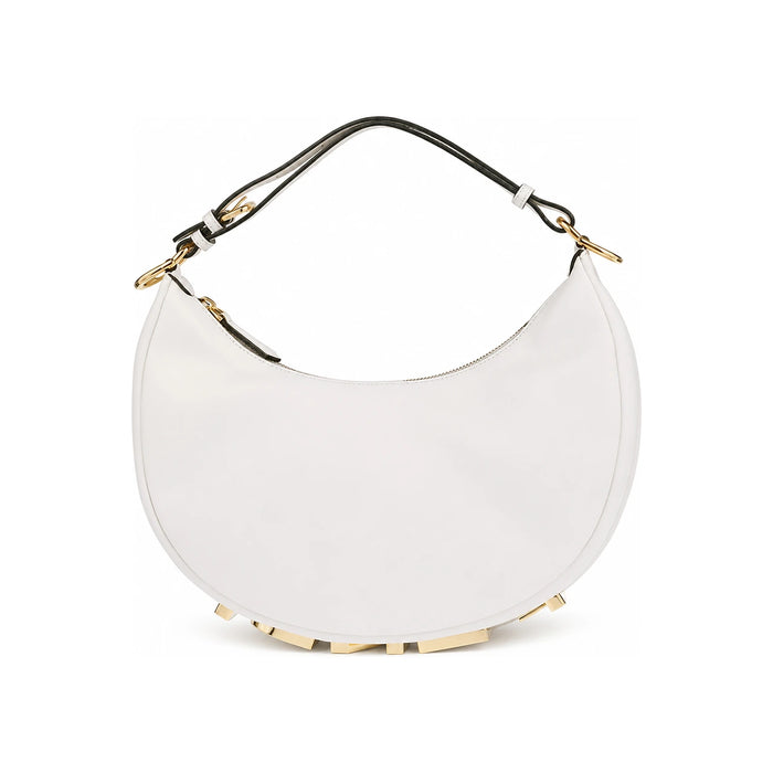 FENDI Fendigraphy Small Hobo Bag Cream White Shoulder Bag