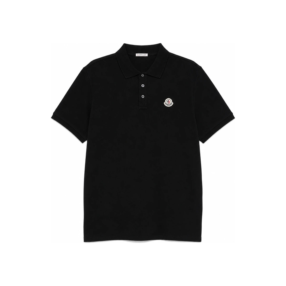 Moncler Men’s Logo Patch Cotton Piqué Polo Shirt Black