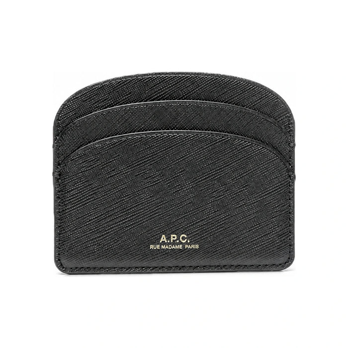 A.P.C. Saffiano Demi-Lune Card Holder Wallet LAGOON