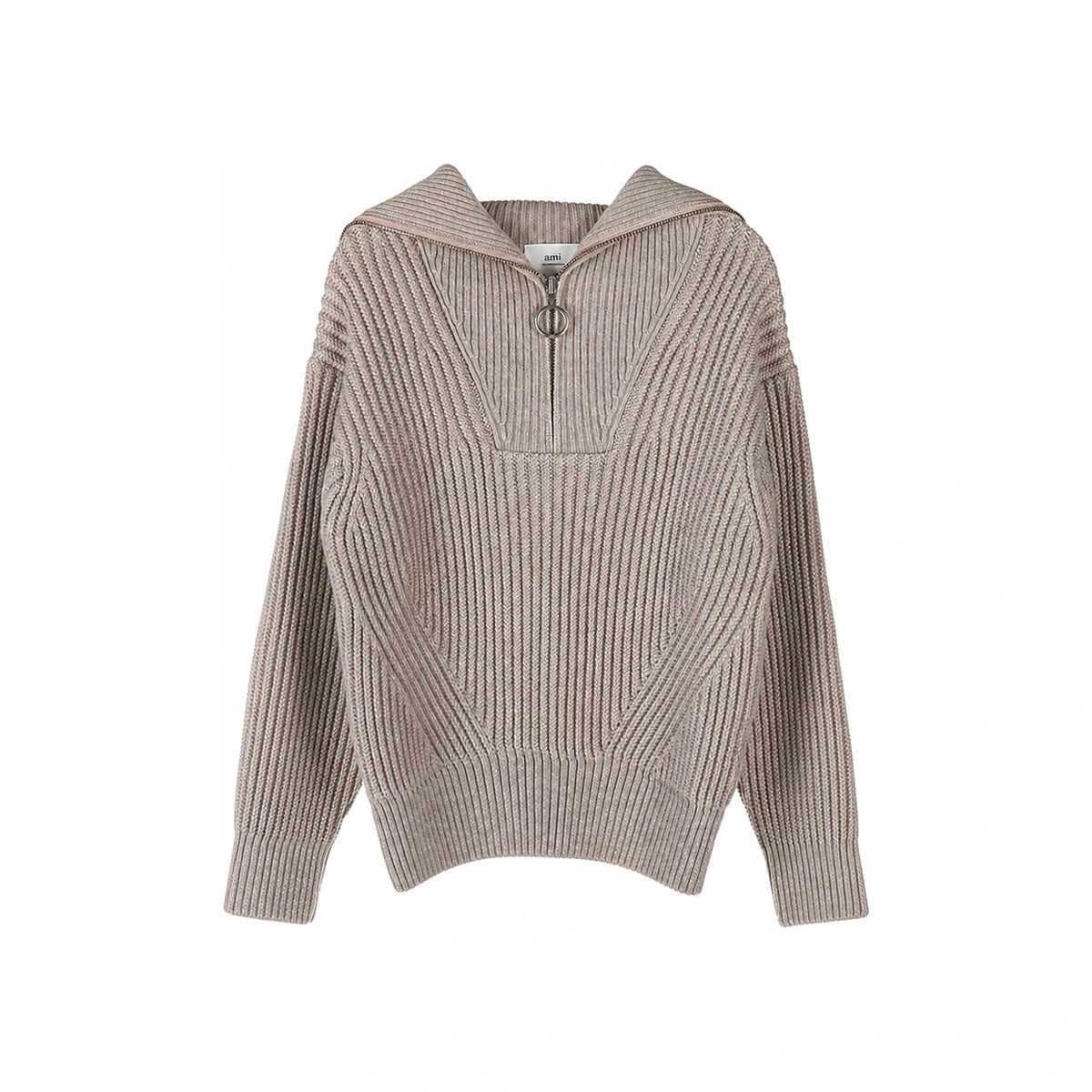 AMI Men's Wool Half Zip Knit Sweater HKS600 027 250 1