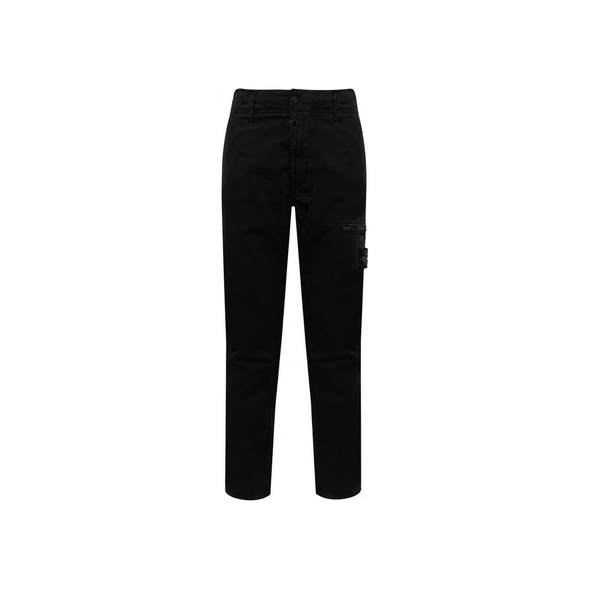 STONE ISLAND Black Logo Patch Elastic Waist Classic Pants 771530110 V0029