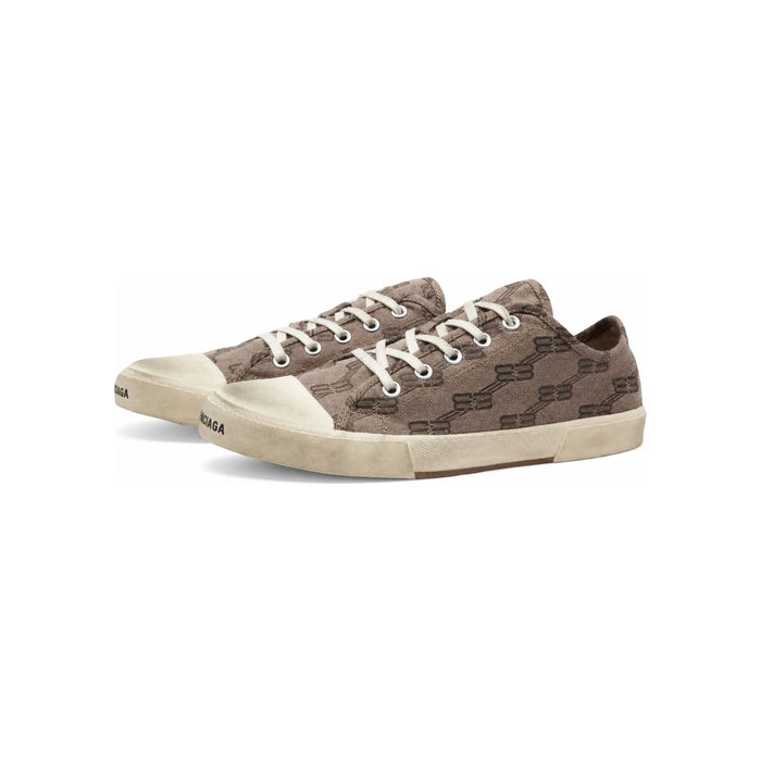 BALENCIAGA BB Monogram Beige Low-Top Sneakers