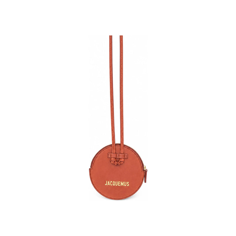 JACQUEMUS Dark Red Round Mini Crossbody Bag