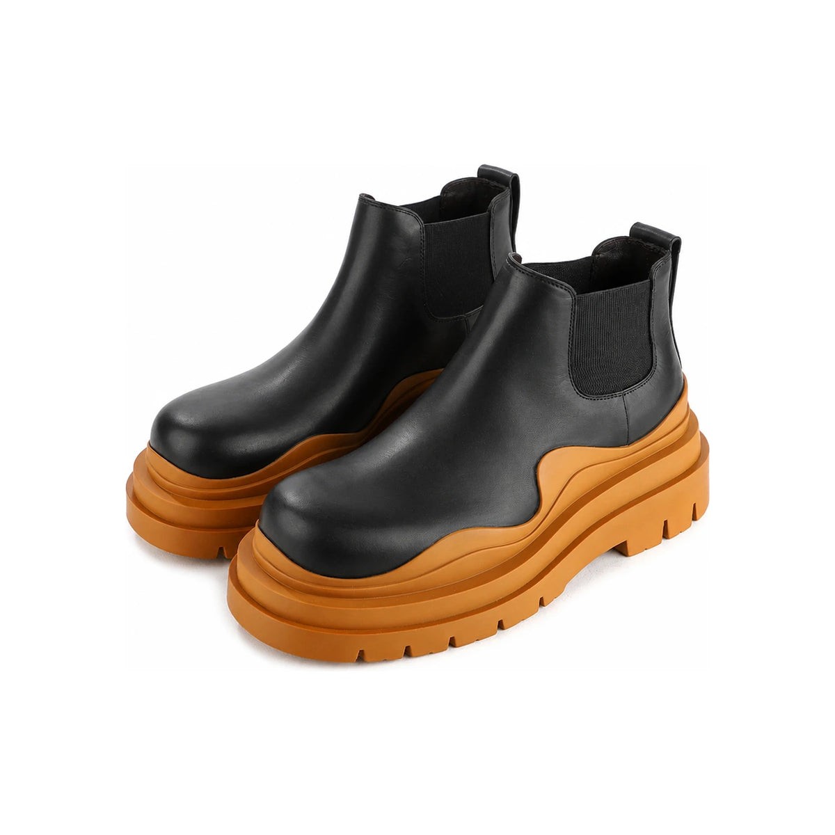 Bottega Veneta Tire Chelsea Boots Men’s Black Leather