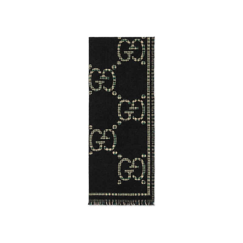 GUCCI Check GG Wool Scarf 660025 4G386 1066