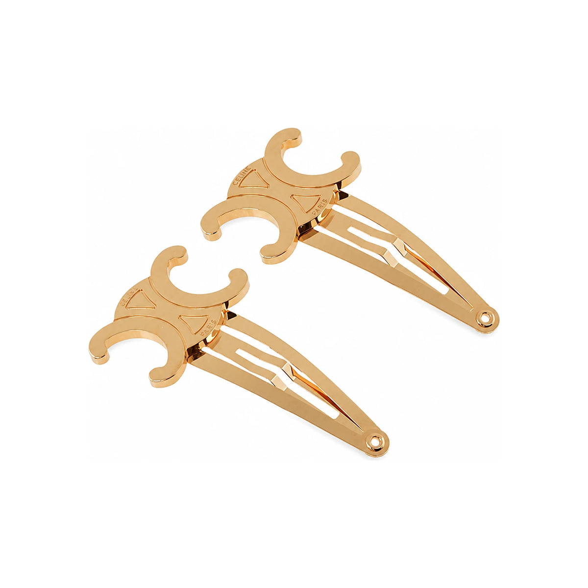 CELINE Triomphe Hair Clip for Women Orange