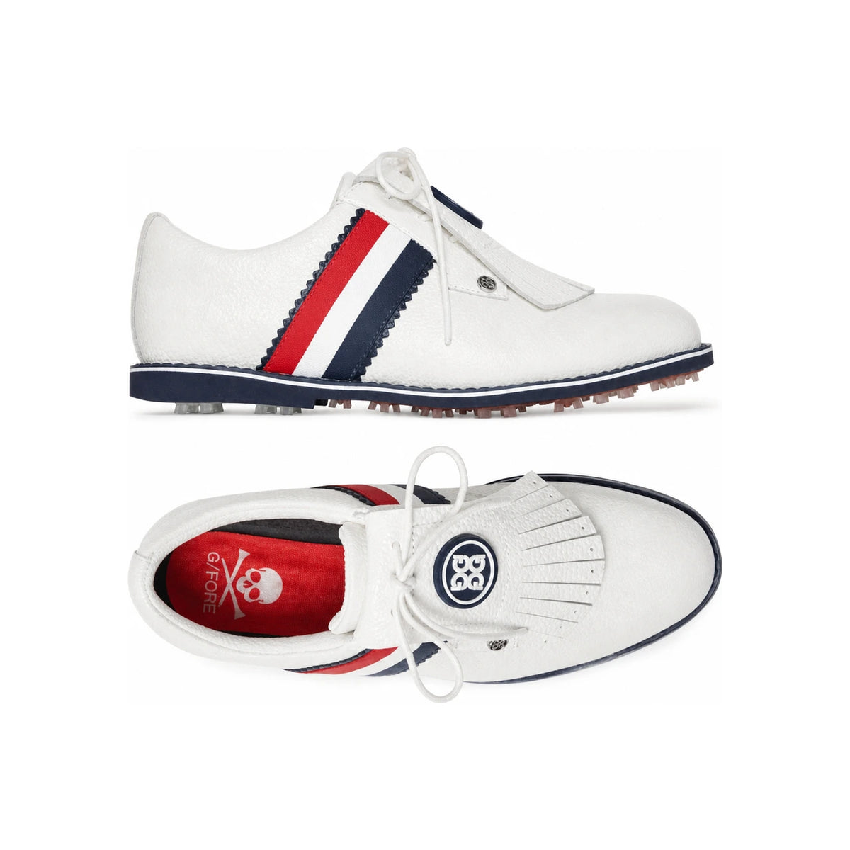 G/FORE Women’s Kiltie Triple-Stripe Golf Shoes Low-Top Sneakers