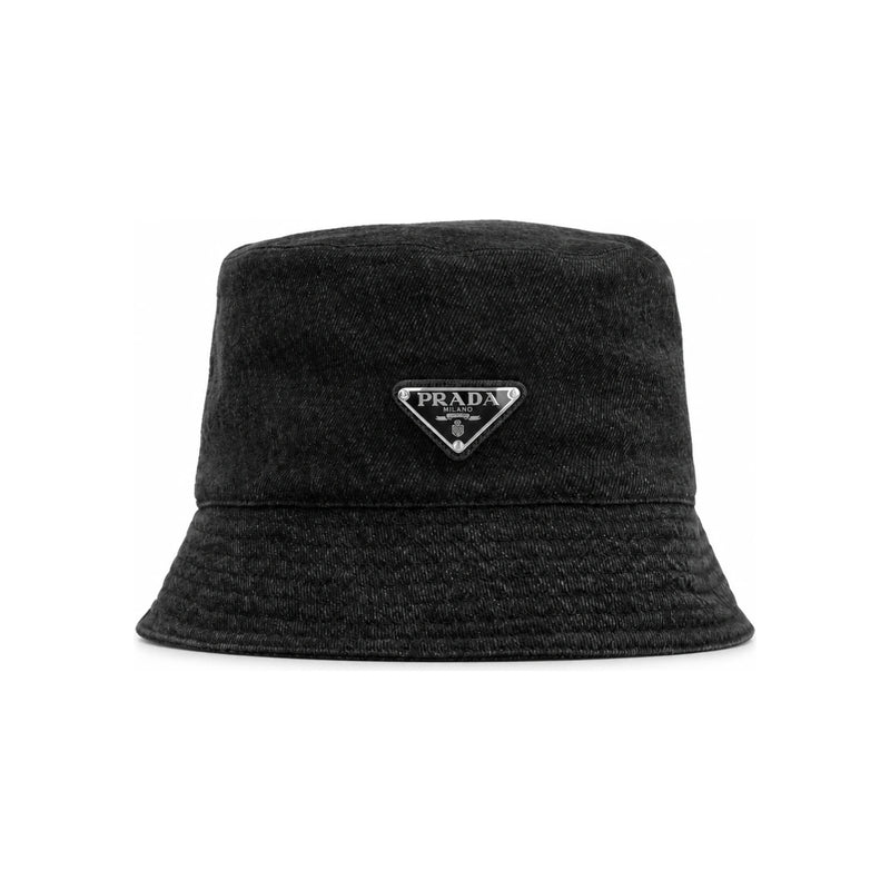 PRADA Triangle Logo Denim Bucket Hat Black Men’s 2HC137 12K8 F0557