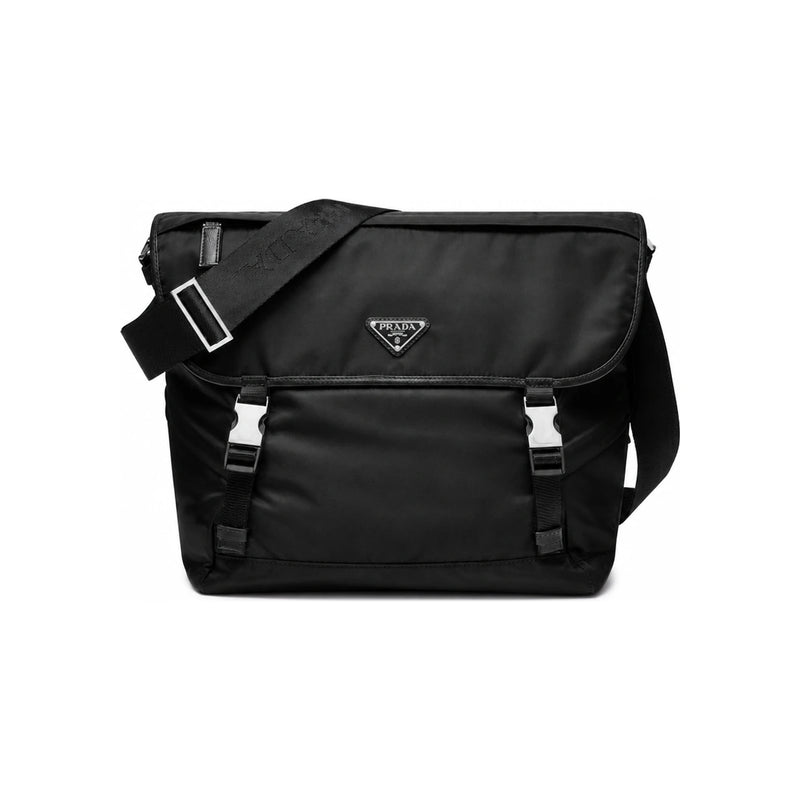 PRADA Re-Nylon Messenger Crossbody Bag Black