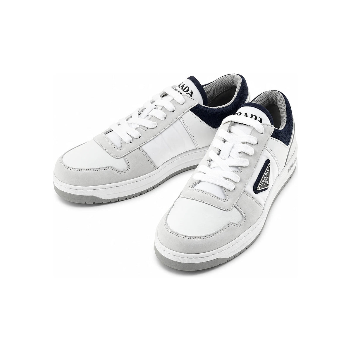 PRADA Men’s Downtown Low-Top Sneakers White Leather