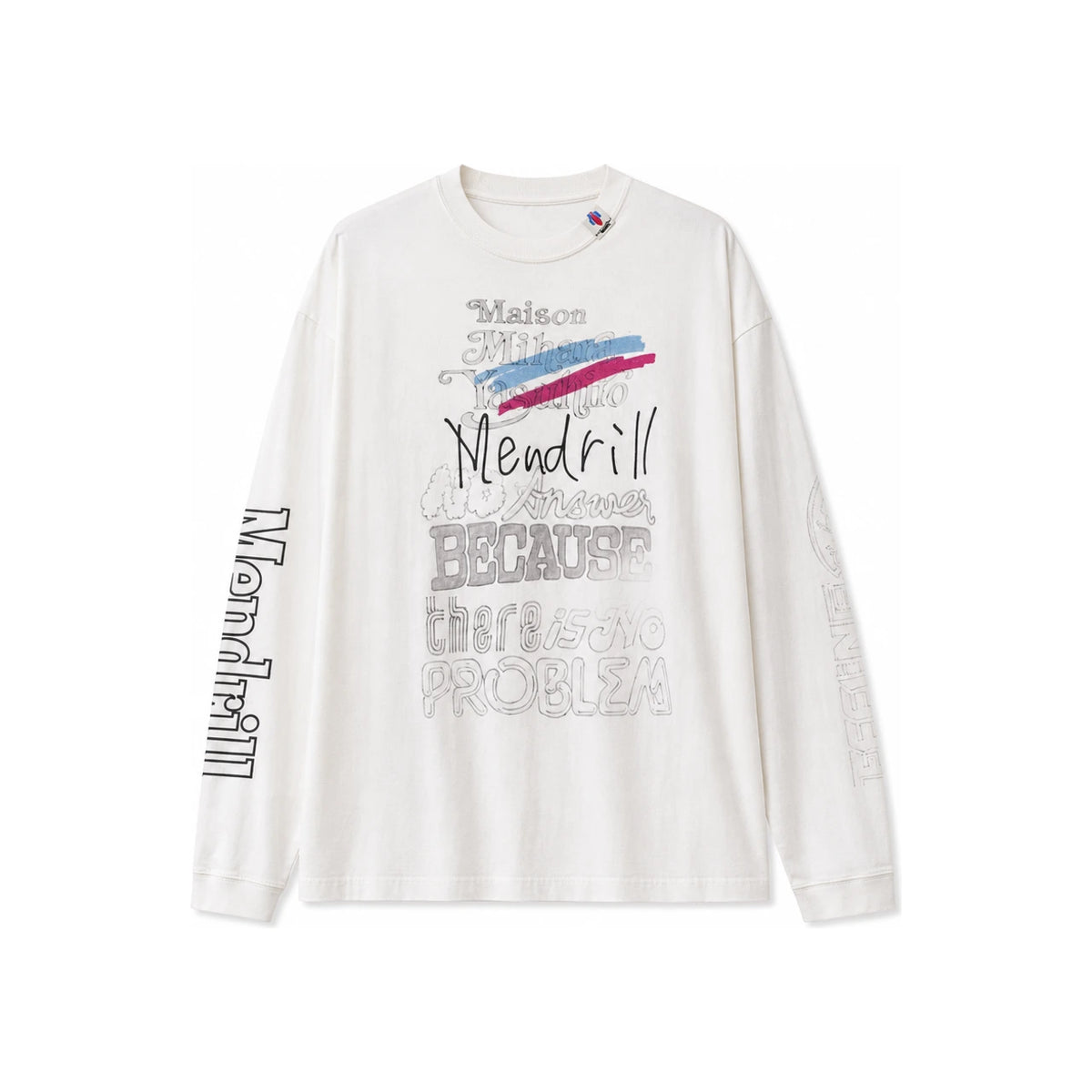 Maison Mihara Yasuhiro Distressed Long Sleeve T-Shirt White
