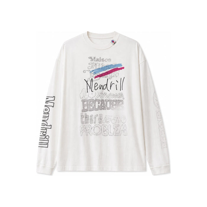 Maison Mihara Yasuhiro Distressed Long Sleeve T-Shirt White