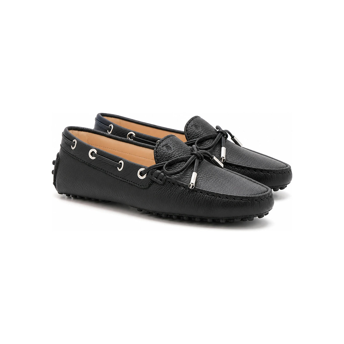 Tods Black Leather Gommino Moccasin Loafers XXW0FW050305J1 9998