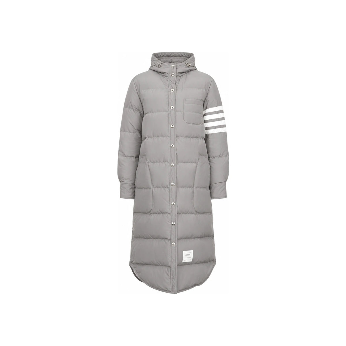 THOM BROWNE 4-Bar Military Goose Down Puffer Coat Gray Women’s