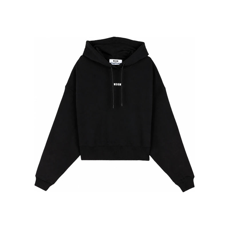MSGM Micro Logo Crop Hoodie Black 2000 MDM509 20000199
