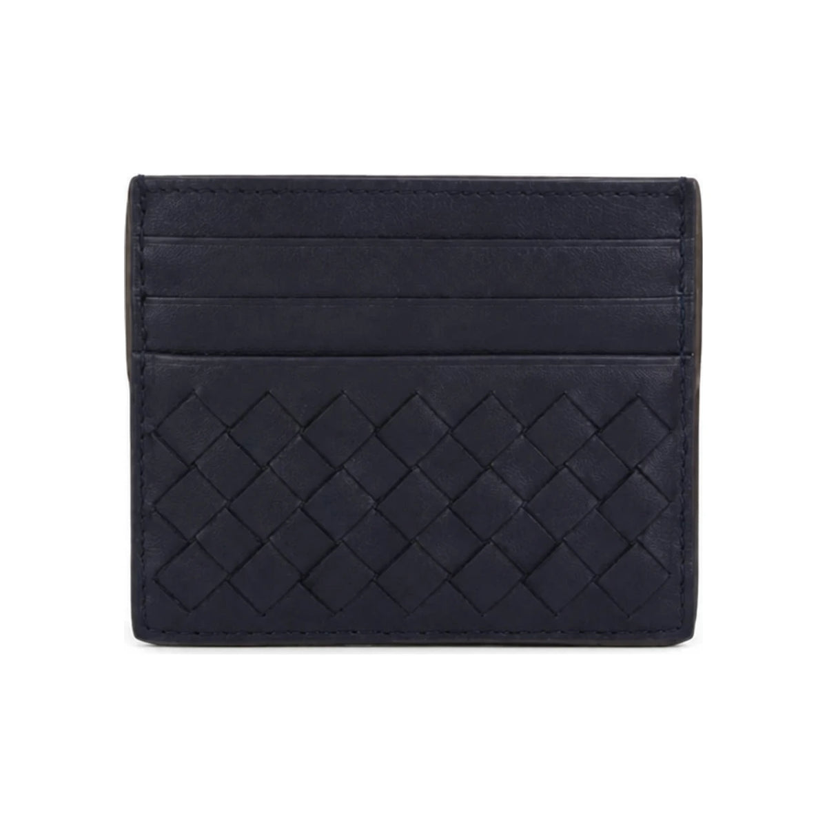Bottega Veneta Intrecciato Leather Card Wallet Blue Men’s