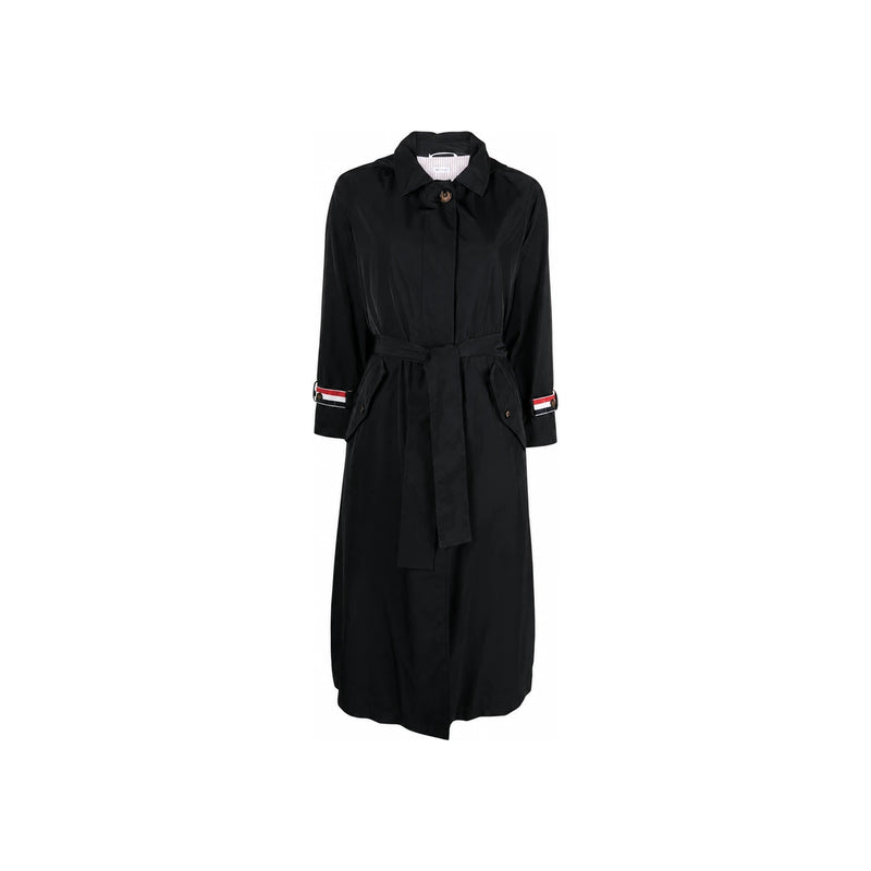 THOM BROWNE Black Poly Twill Car Coat