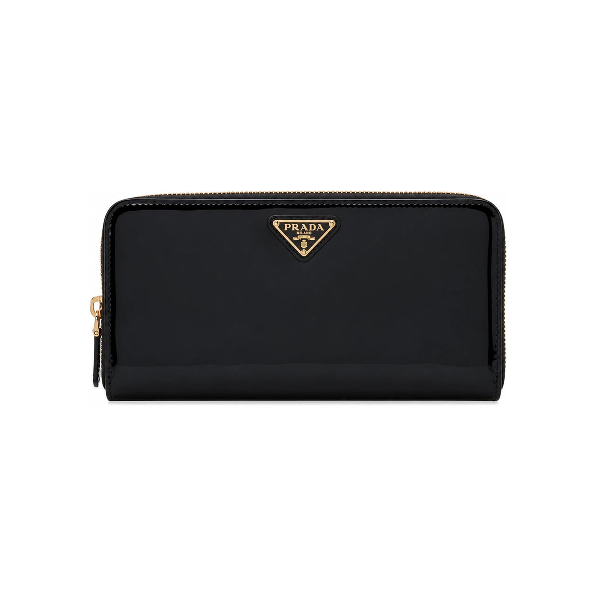 PRADA Black Saffiano Leather Zip Around Long Wallet